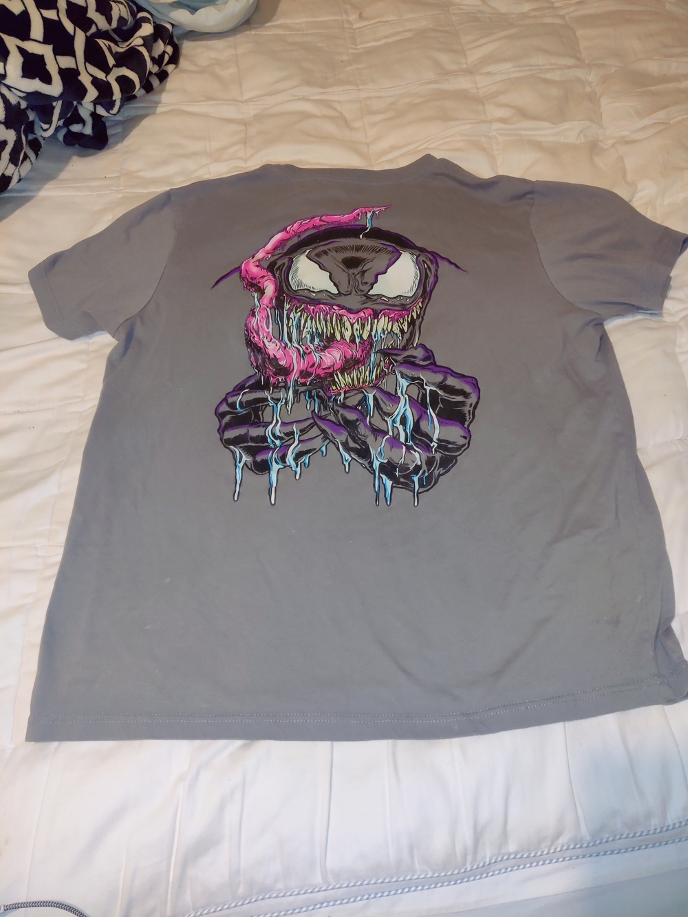 Rare Marvel Venom T-Shirt Cheech & Chong Crossover Grey Tee Size 2XL(Read Descri